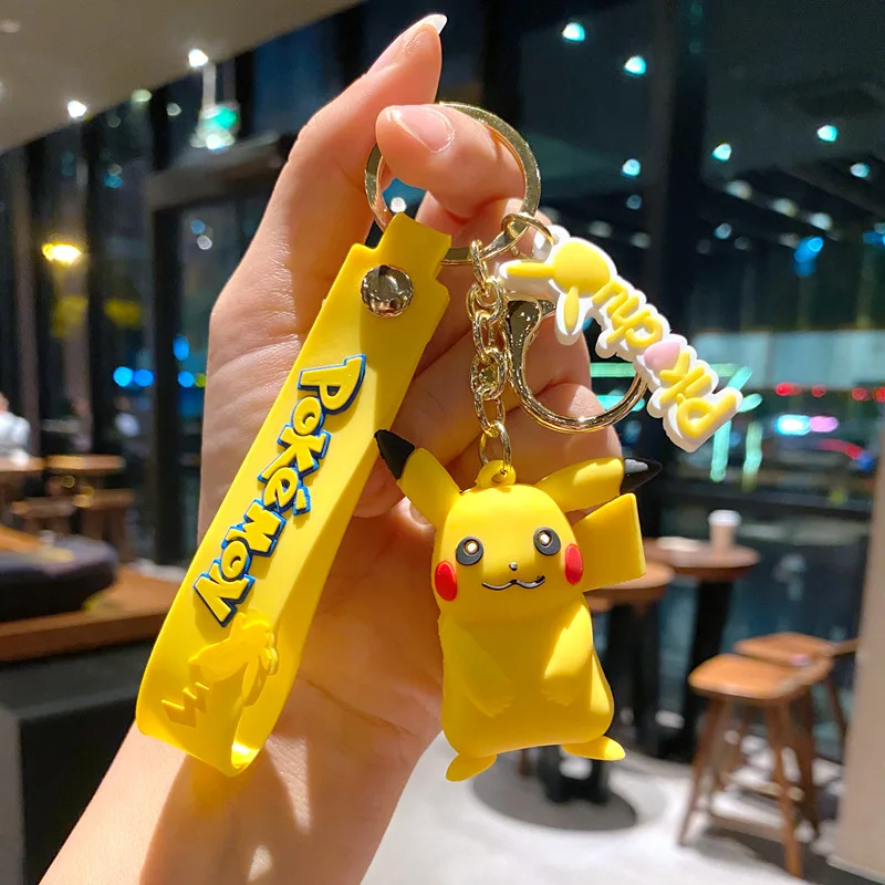 

Cartoon Fashion Pokemon Keychain Pikachu Anime Action Figure Toy Kawaii Charmander Psyduck Doll Keyring Car Bag Pendant Kid Gift