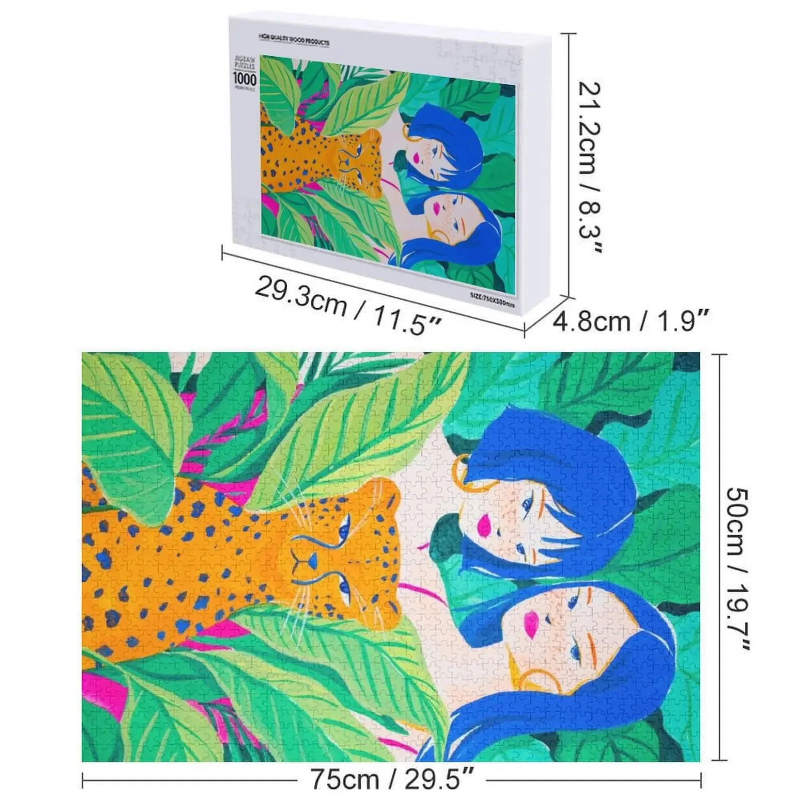 Jungle Friends Puzzle für Erwachsene, Holzpuzzle für Babys, Holzpuzzle für Erwachsene