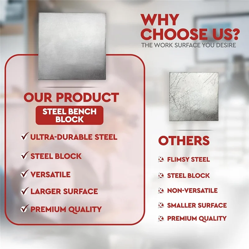 

Sturdy Steel Bench Block Flat Anviljewelry Tools - Heat Treated Scratch Resistant Solid Metal Bench Block For Jewelry Making