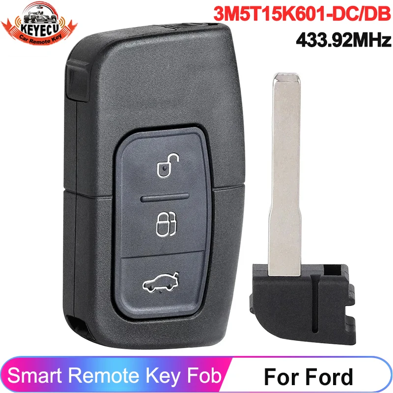 KEYECU 3M5T15K601-DC/DB Keyless Entry For Ford C-Max Focus MK2 Kuga Mondeo Galaxy 2007 2008 2009 2010 Smart Remote Key 433.92MHz