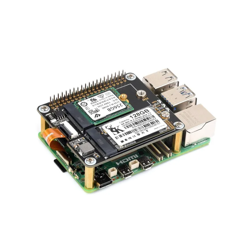 

Waveshar PCIe To 2-ch M.2 Adapter for Raspberry Pi5,Compatible with 2230/2242 Size NVMe Solid State Drive,Raspberry Pi 5 M.2 HAT