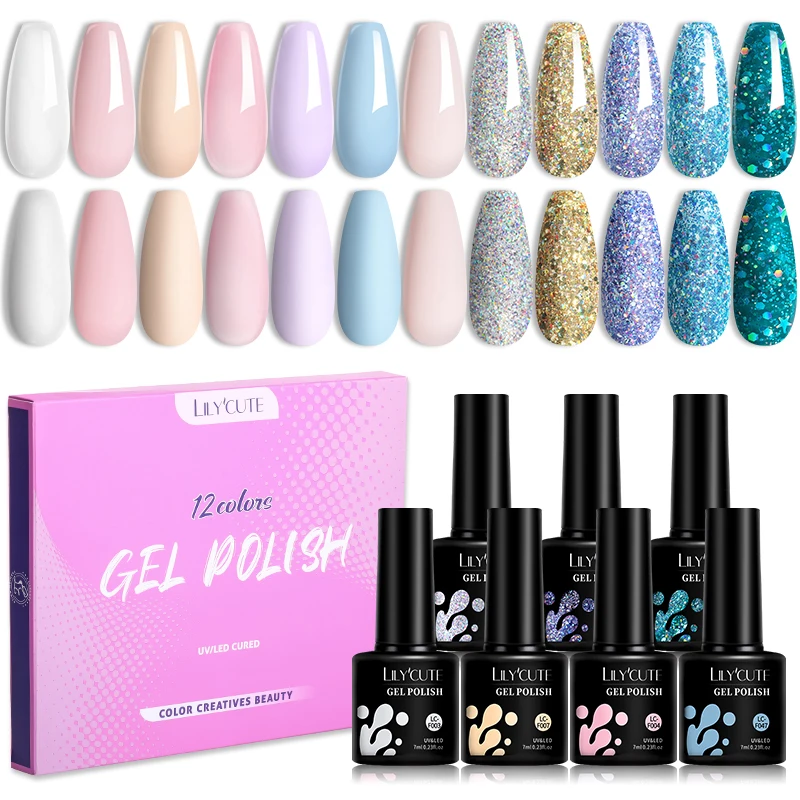 6/10/12 Stuks Kleur Nagel Gel Polish Set Kits Base Top Coat Vernis Losweken UV Gel Led semi Permanente Alle Voor Manicure Art