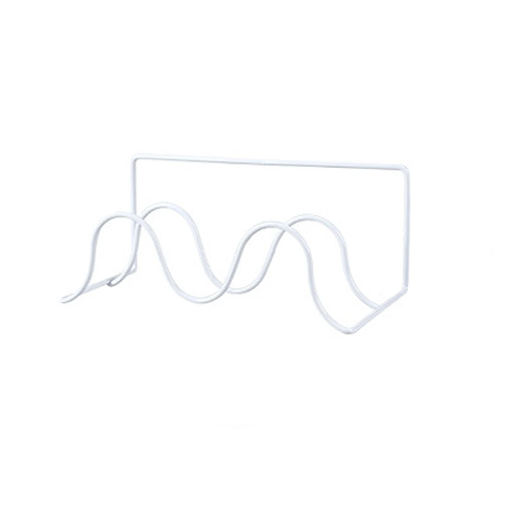

Wall Mounted Shoe Rack Double Layer Slipper ganizer Hanging Shelf Non Porous Surface No Drilling Iron Save Space