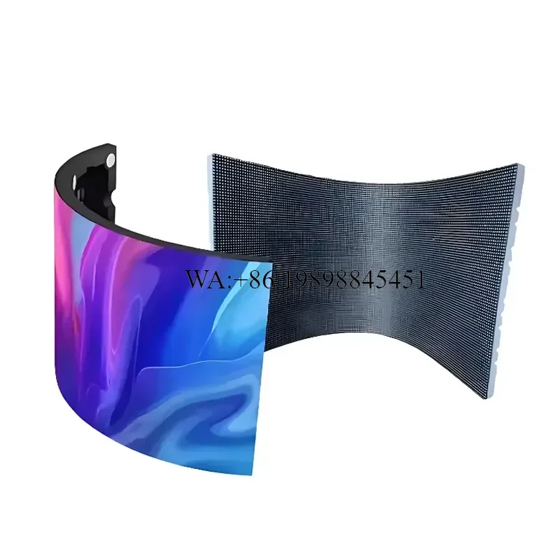 WMWMNU Custom Indoor Flexible LED Module Ultra-Thin Curved Cylinder Column Led Screen with Animation and Graphic Display