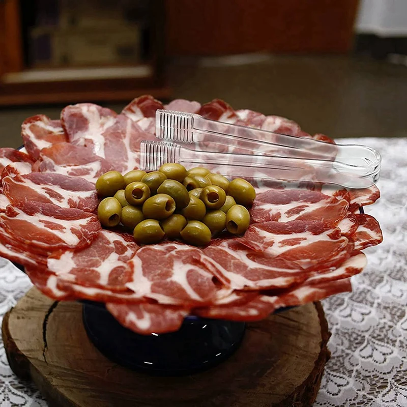 24 Stuks Plastic Buffet Servet Tang Mini Serveergereedschap Tang Hapjes Tang Doorzichtige Keukentang 6.3 Inch Klein Ijs