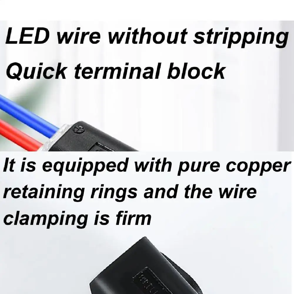 

30pcs 2-Pin Wire Connector Nylon Insulated Copper Quick Connection Terminal Block Suitable for Low Voltage Cable No Stripping