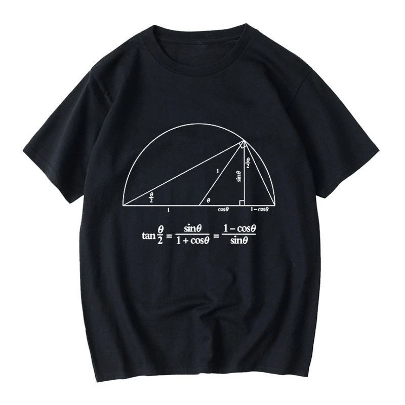 صيف جديد العلوم الرياضيات المثلثية وظيفة صيغة قصيرة الأكمام تي شيرت مستقيم-طالب أعلى جودة تي شيرت