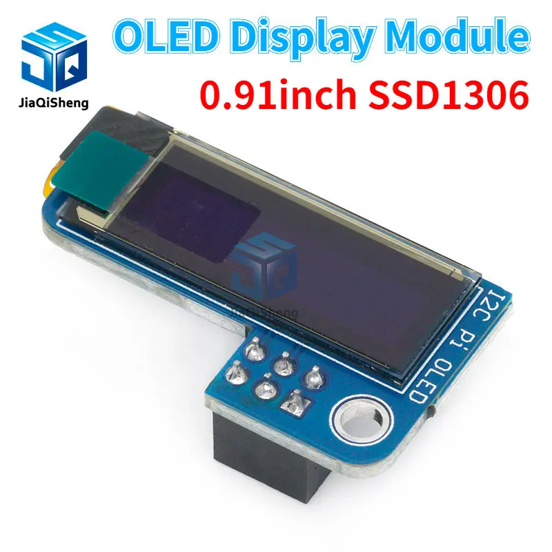 0.91inch OLED 128x32 I2C IIC SSD1306 Blue OLED Display Module for RPI Raspberry Pi 1, B+, Pi 2, Pi 3 and Pi Zero