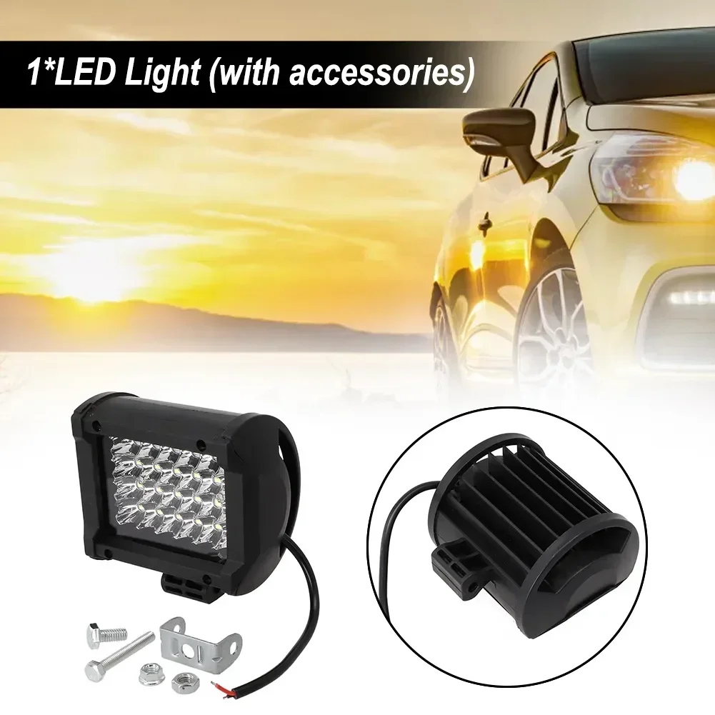 72W 4-Inch LED Combo Work Light - 20000LM 6000K White Rectangular Spotlight For Off-Road Driving/Fog | Fits Trucks & Boats | NEW