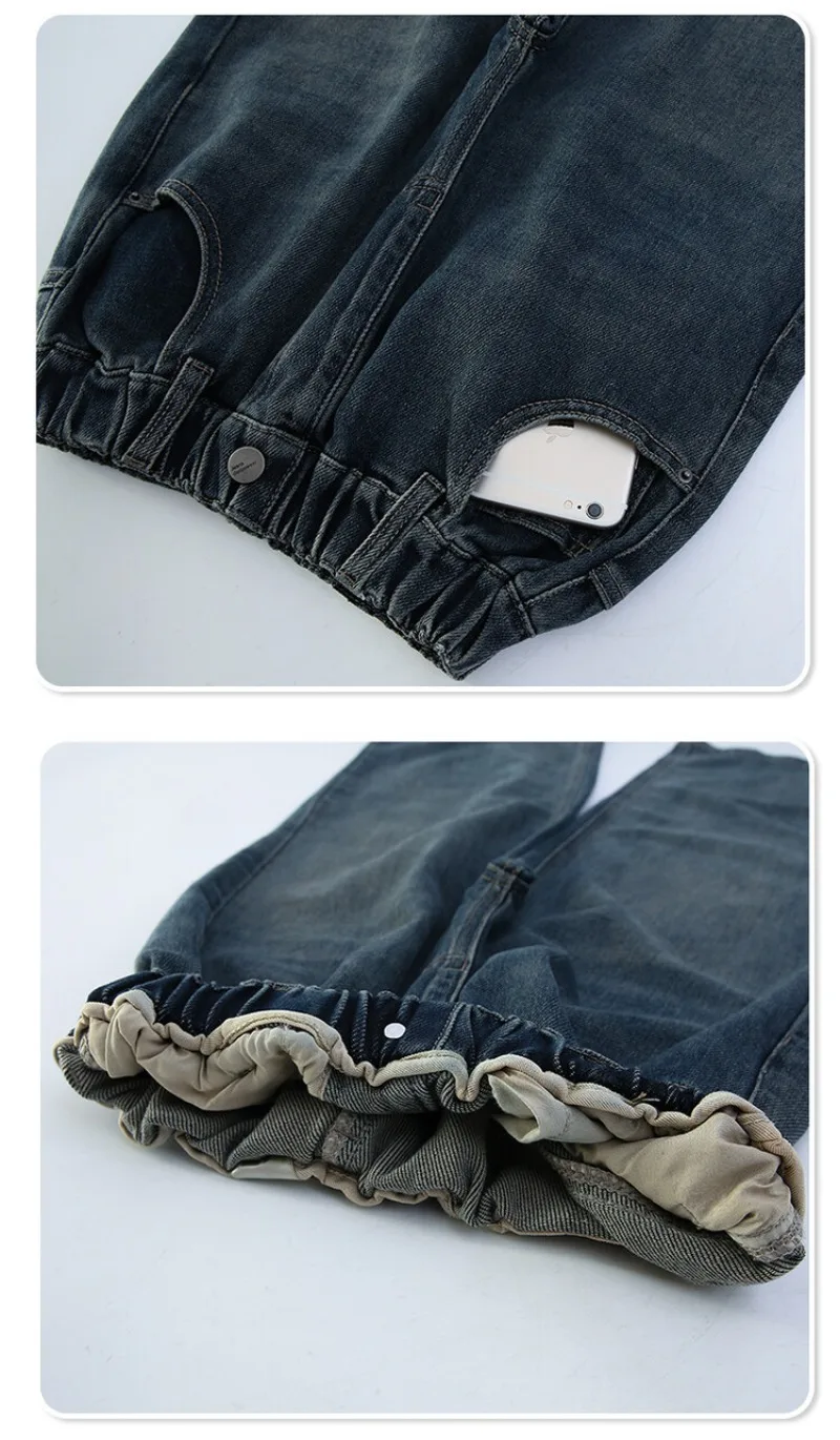 Winter 4-14 Jahre Mädchen Jeans UNITIM Fleece Dicke Kinder Mädchen Denim Hosen mit Liebe-Tasche Teenager Mädchen Integrierte Gerade Hosen – Detail 18