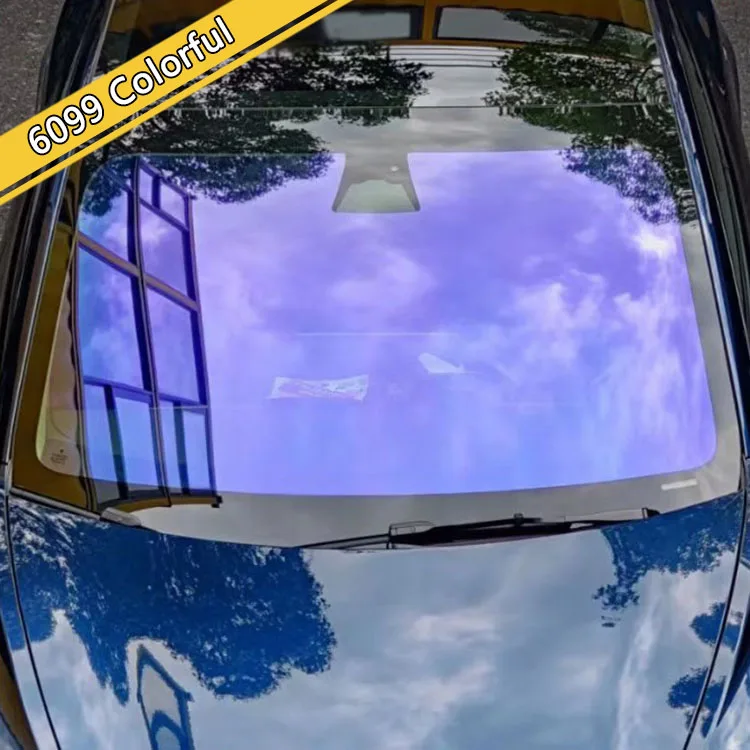 High Quality 6099 Car Chameleon Blue Window Tint for Automotive Glass Chameleon PET Sticker Heat Insulation Window Film