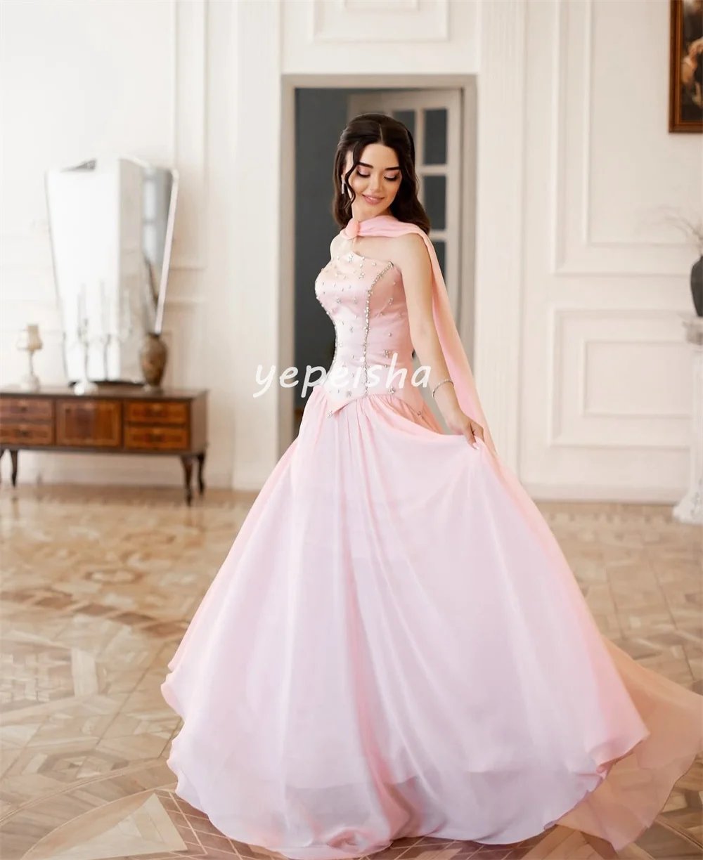 Abiti lunghi senza spalline a trapezio con pieghe di strass sexy in chiffon abbinato su misura Abiti per occasioni su misura Taglie disponibili Classico