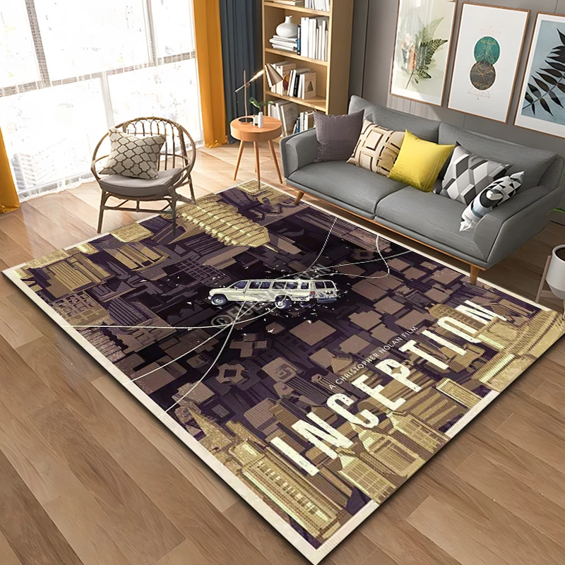 Dreams and Reality in Science Fiction Movies-Inception Pattern Carpets Bedroom Play Mats Rug Bedroom Decor Carpet Livingroom Rug