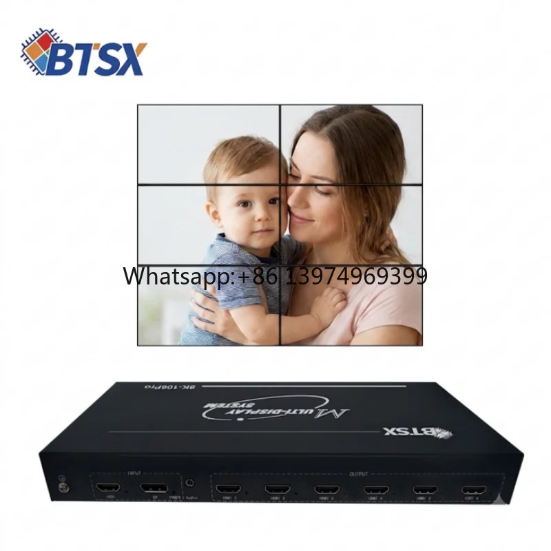 8K Multi Screen Expander 6 HDMI 4K Output Ports Match Window Software Multi-window Display for Large Command Monitoring Center