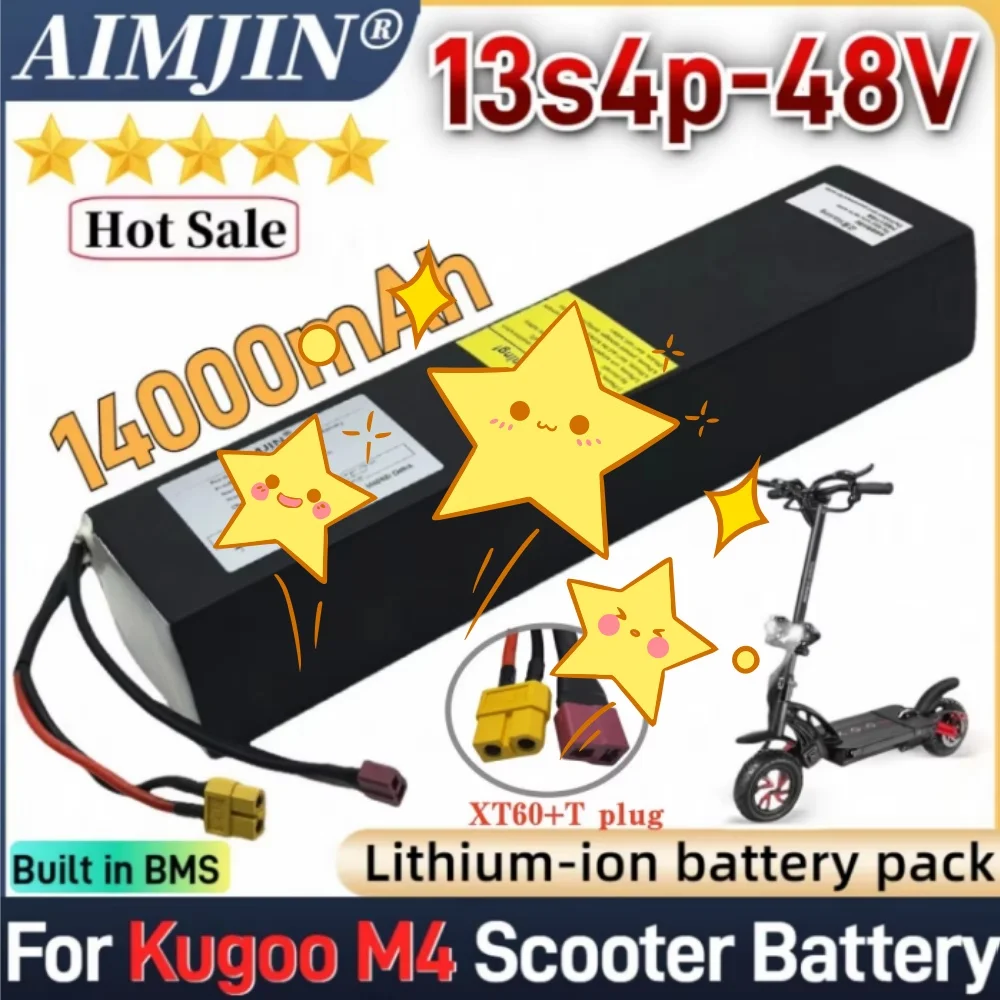 

48V 14000mAh 18650 Lithium Battery 13S4P for Kugoo M4/M4 Pro+Kirin Electric Scooter High Capacity Powerful Motor Original Part
