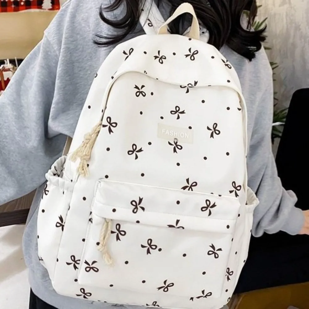 Nylon Student Schoolbag Cute School Bags for Girls Teen Bow Women Backpack Causal Travel Bag Bookbag Knapsack Rucksack Mochila