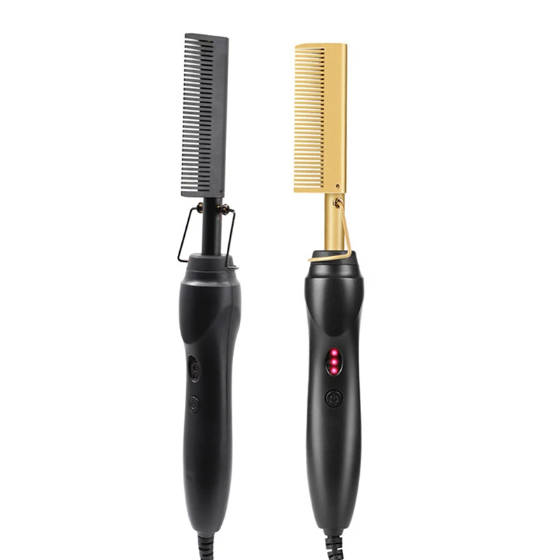 

Anion Hair Straightener Comb Electric Heating Straightener Heated Electric Comb 2 in 1 Professional Beard Straightener Brush