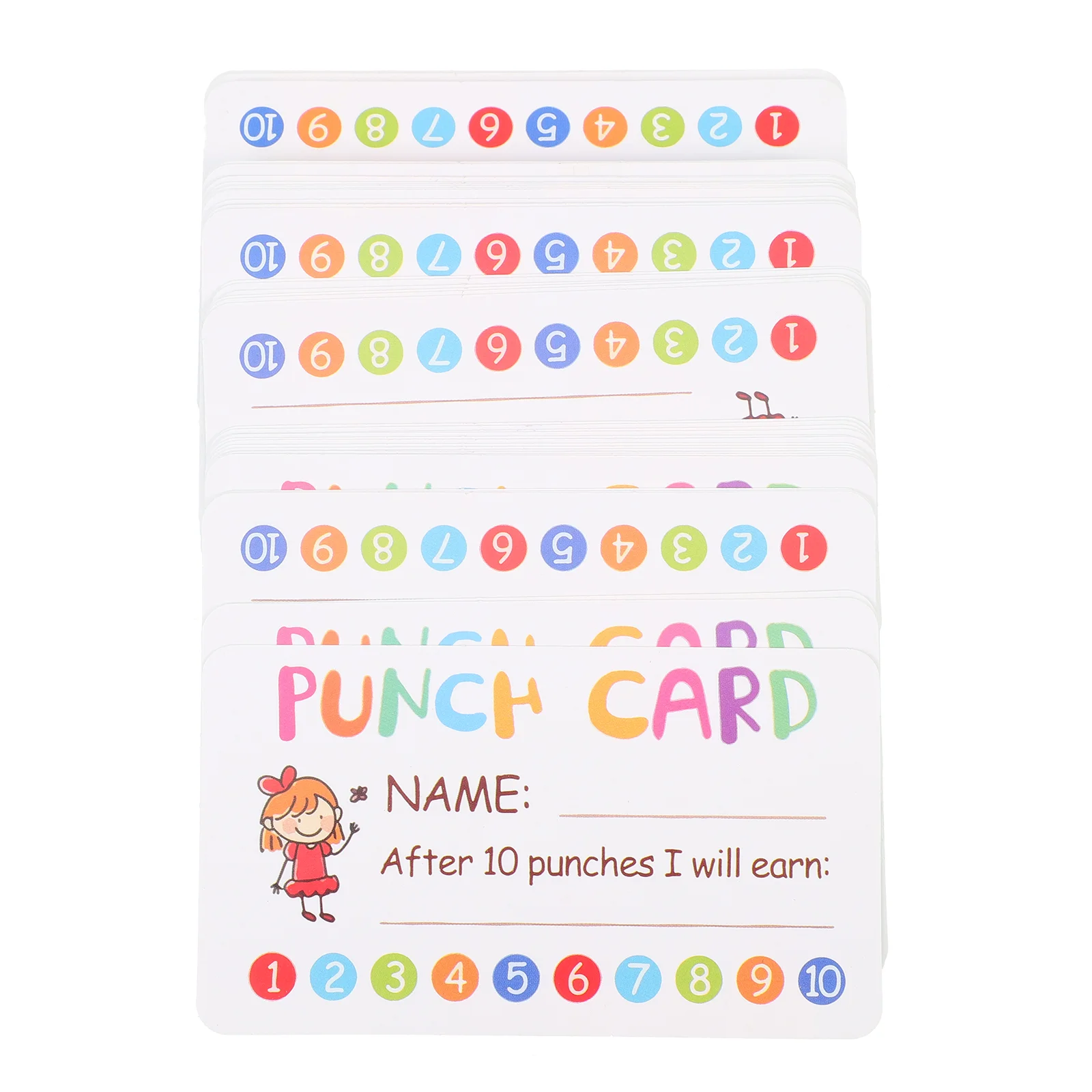 

50 Pcs Business Card Name Child Cards Kindergarten Punch Coated Paper Children Supply Loyalty