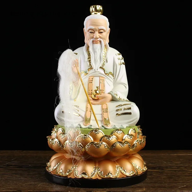 1PCS 12 inch resin Sanqing Daozu statue ornament for household worship of Taishang Laojun Lingbao Tianzun figure statue