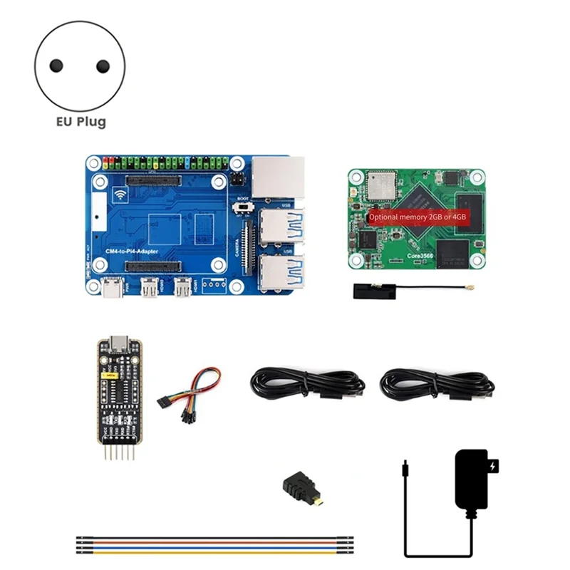 

Комплект модуля ABMF-Core3566 Rockchip RK3566 Четырехъядерный процессор Высокопроизводительный вычислительный для Raspberry Pi CM4 EU PLUG