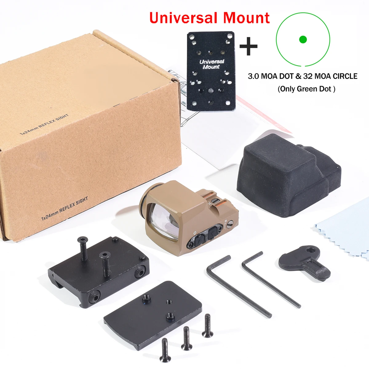 Hot Sale Tactische RM Red Dot Sight Optische Reflex Sight Airsoft Holografische Schietkijker met Gl*ck Montagebasis