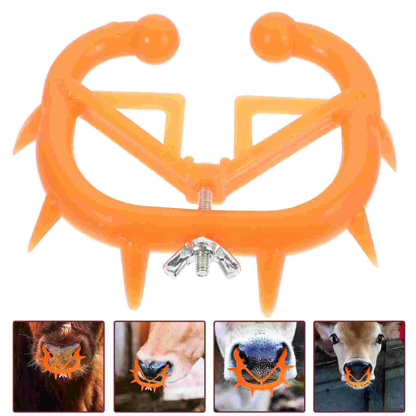 

4 Pcs Calf Nose Thorn Animals Cattle Clip Cow Rings Bull Livestock Supply Thick Clamps Plastic Weaner