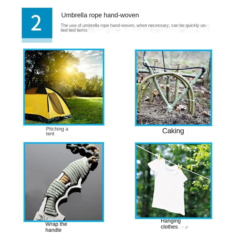 Nylon Knot Keychain Outdoor Camping Paracord Tactical Braided Pendant Key Chain Lifesaving Rope Hiking Wild Exploration Tools