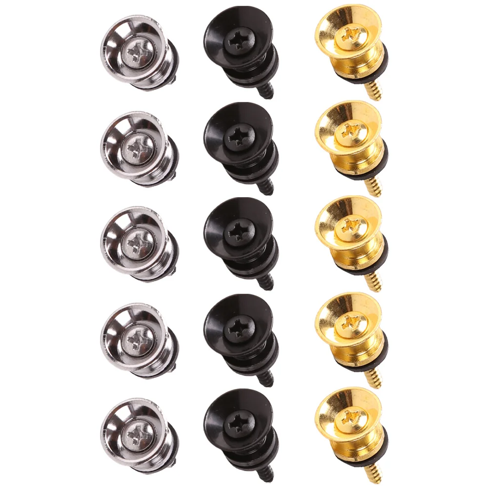 

15 Pcs Electric Guitars Strap Buckle Belt Fixor Metal Pins Screws Iron Endpins Music Instrument Accessories