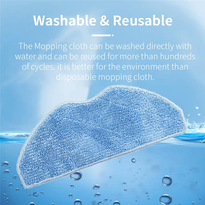 A20M 12PCS Hauptseitenbürste HEPA-Filter Mopptuch Schwarz & Weiß & Blau Kunststoff + Mikrofaser für 360 S8 / S8 Plus Roboterstaubsauger