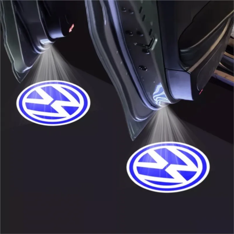 2PC Car Door Emblem LED Light Welcome Lamp Wireless Laser Projector For Volkswagen VW GOLF SAGITAR PASSAT CC TIGUAN EOS MAGOTAN