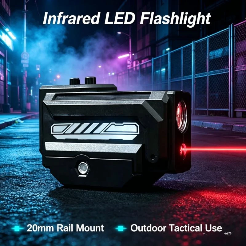 2026 New Adjustable Infrared LED Flashlight Nylon 20mm Rail Hanging Design for Outdoor Night Game Hunting Accessory