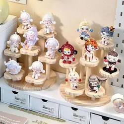 Wooden Stand for Figures Pop Mart Display Riser Stand Organizer Shelf Figure Display Cabinet Cute Dolls Storage Rack Decoration