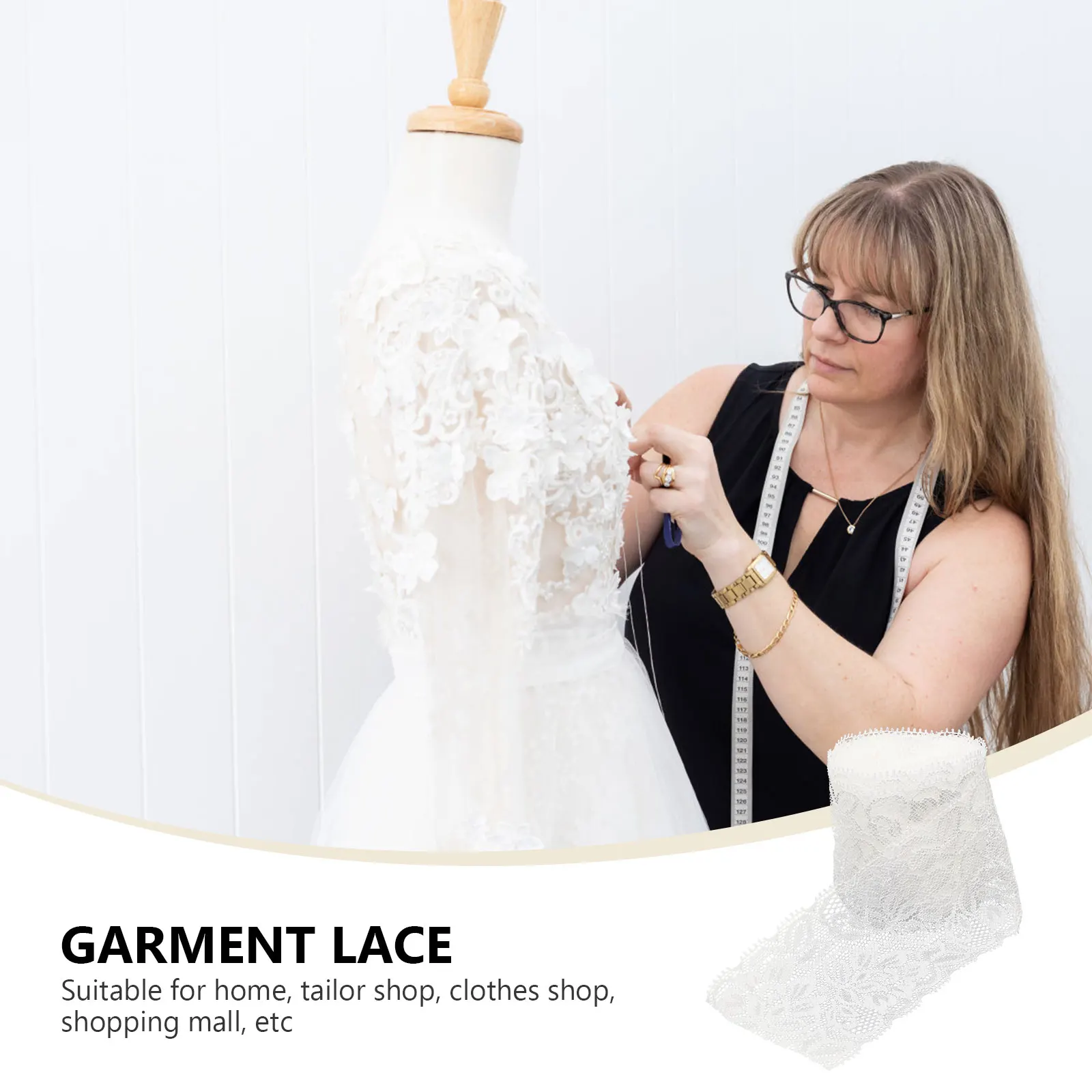 

Lace Trim Decorative Ribbons Embroidery Flower Sewing Craft Clothing Elastic DIY Garment Trims For Skirts Cuffs Underwear Home