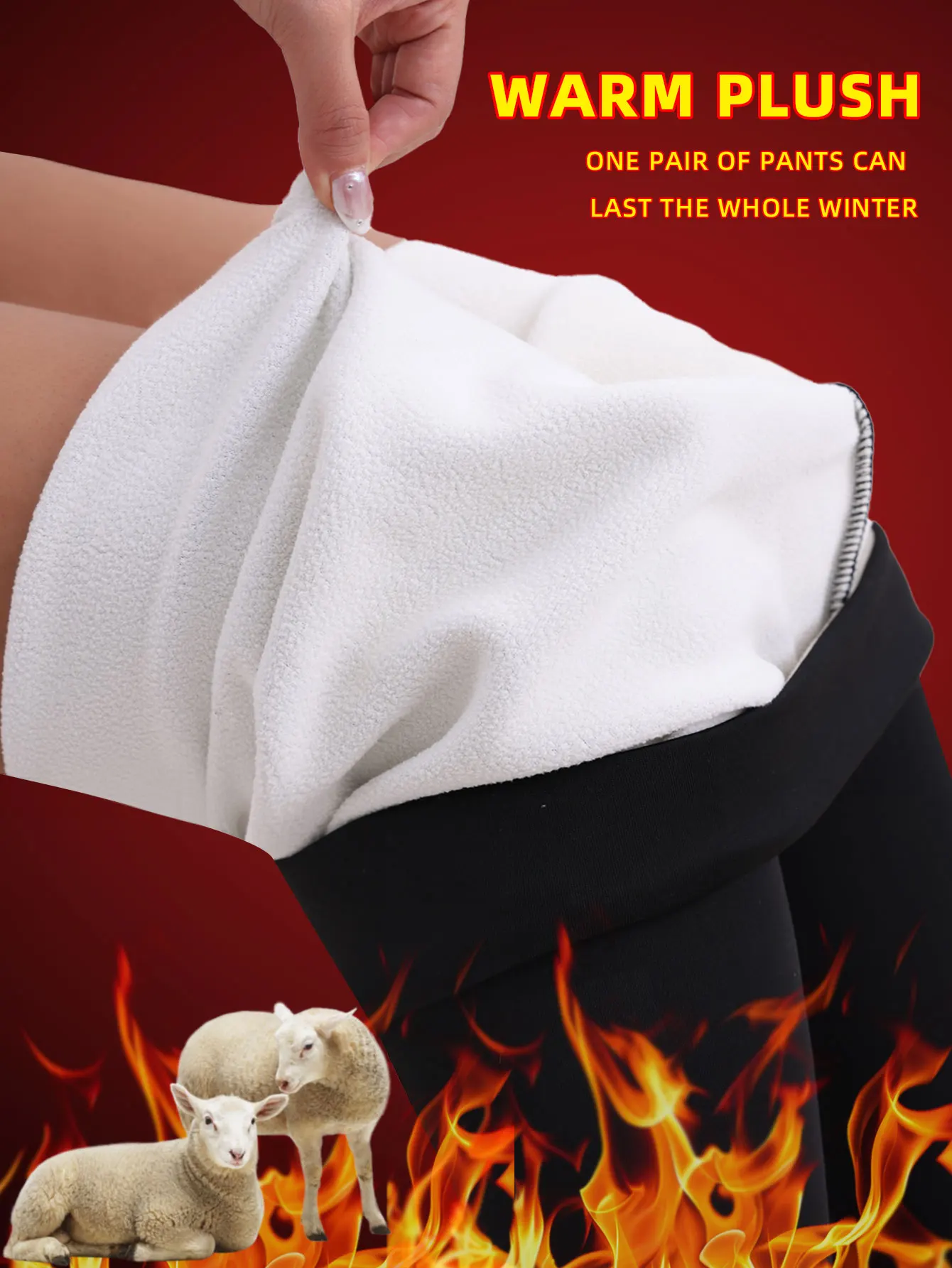 Women's Thermal Fleece Lined High Waist Flare Pants, Winter Fitness Warm Thick Leggings Soft Yoga Pants, Women's Winter Clothing