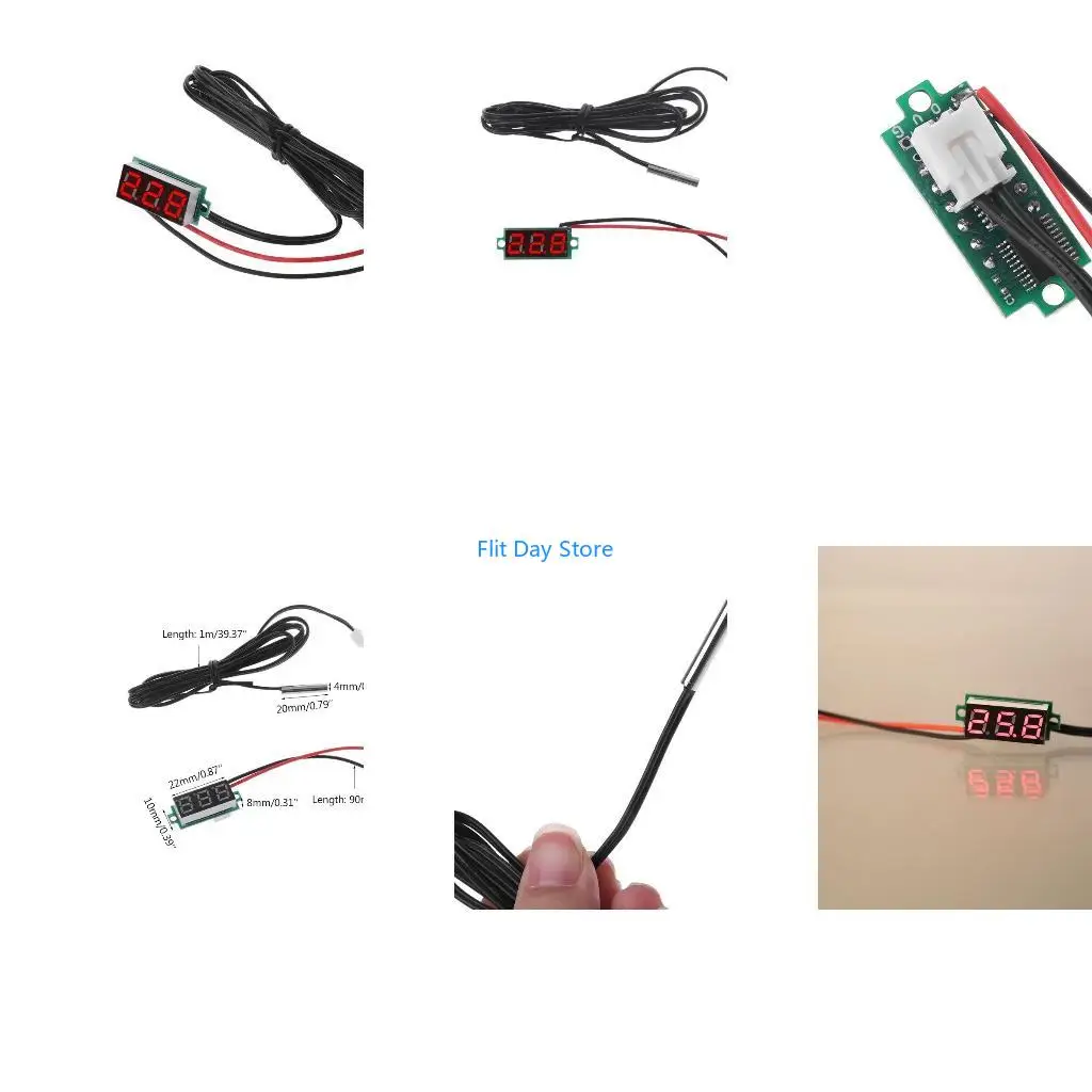 F92C Portable 0.28in Digital Temperature Meter Car Internal External Use -20℃~100℃