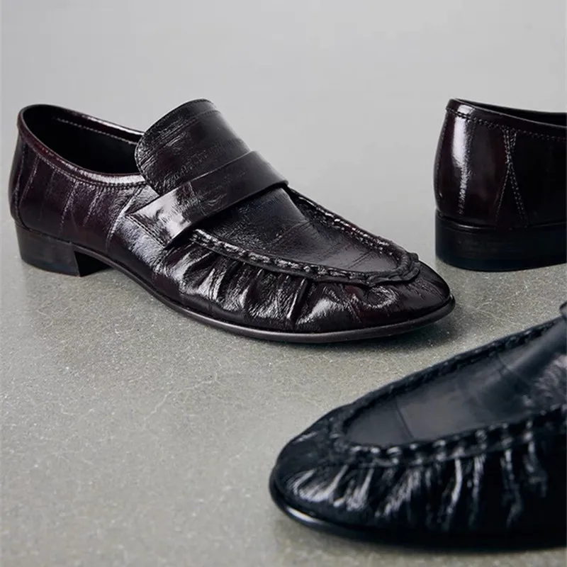 

Модные женские лоферы со складками, удобные женские туфли на низком каблуке на плоской подошве, элегантная осенняя повседневная обувь из искусственной кожи, Zapatos De Mujer