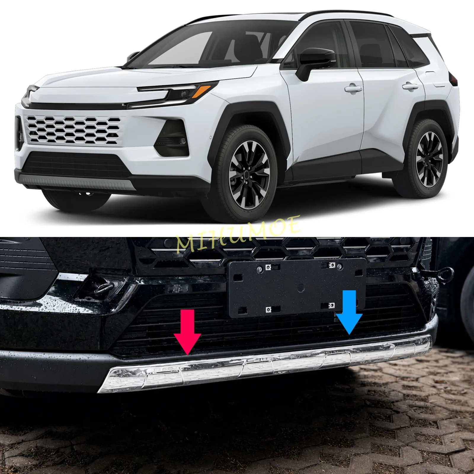 

Stainless Steel Front Bumper Cover Trim Molding Lower Grille Protector For Toyota RAV4 XA60 2026 2027 2028 Car Accessories