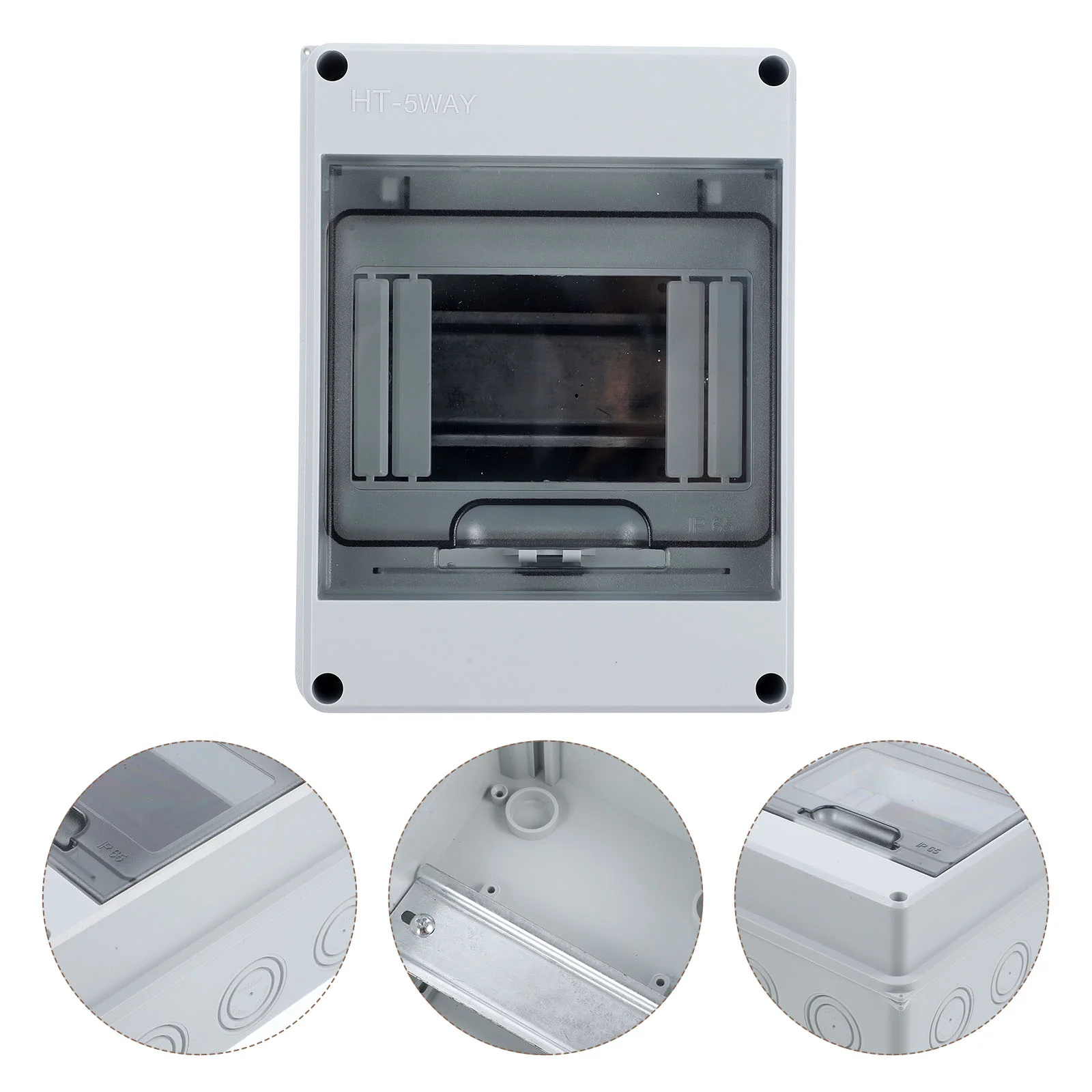 

Plastic Circuit Breaker Distribution Box 5-Way Clear Lid Power Distribution Protections Box IP65 Waterproof Junction Box