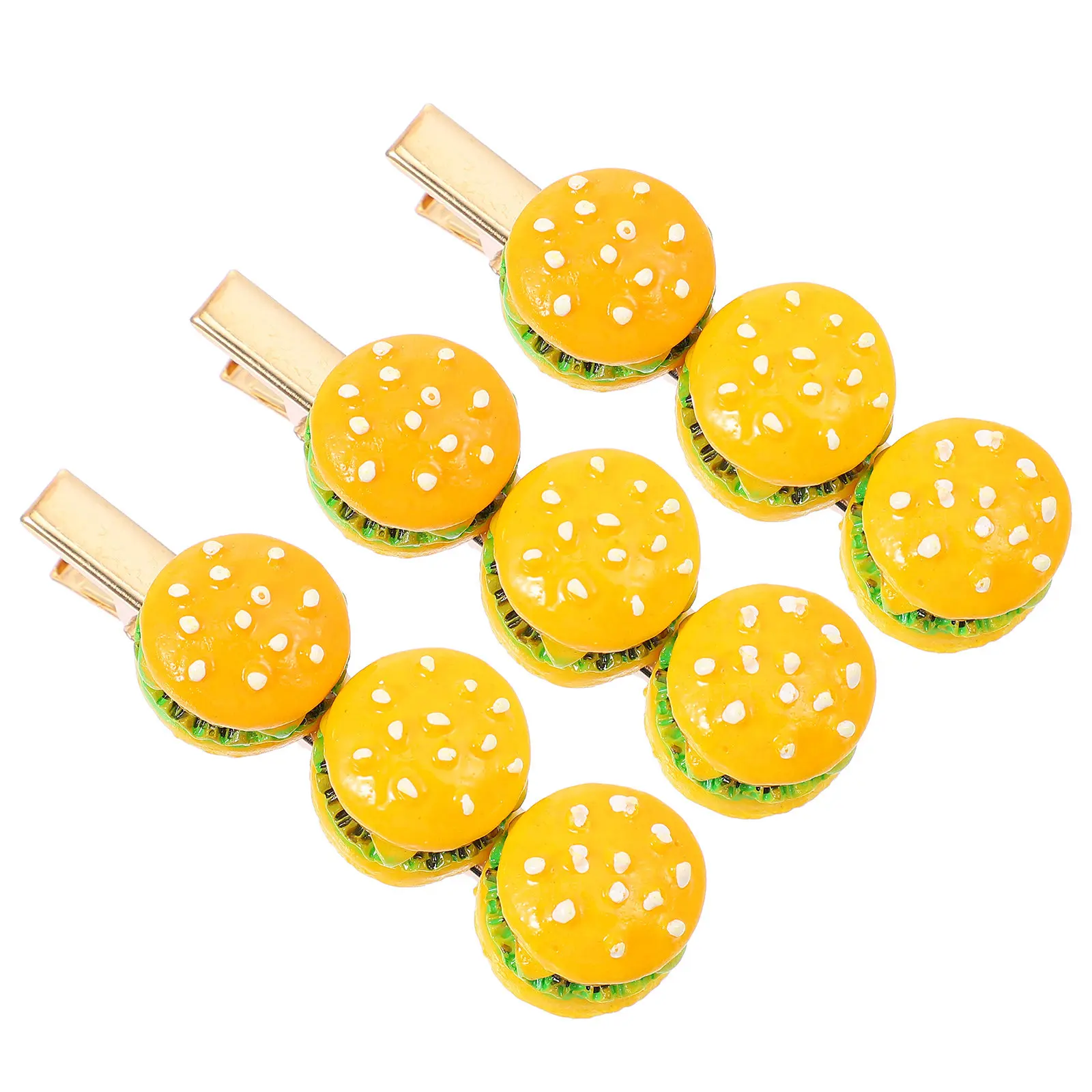 

Набор из 3 заколок для волос в форме бургера, милые металлические заколки-аксессуары для женщин, элегантный инструмент для укладки волос, для вечеринок, банкетов и торжественных мероприятий