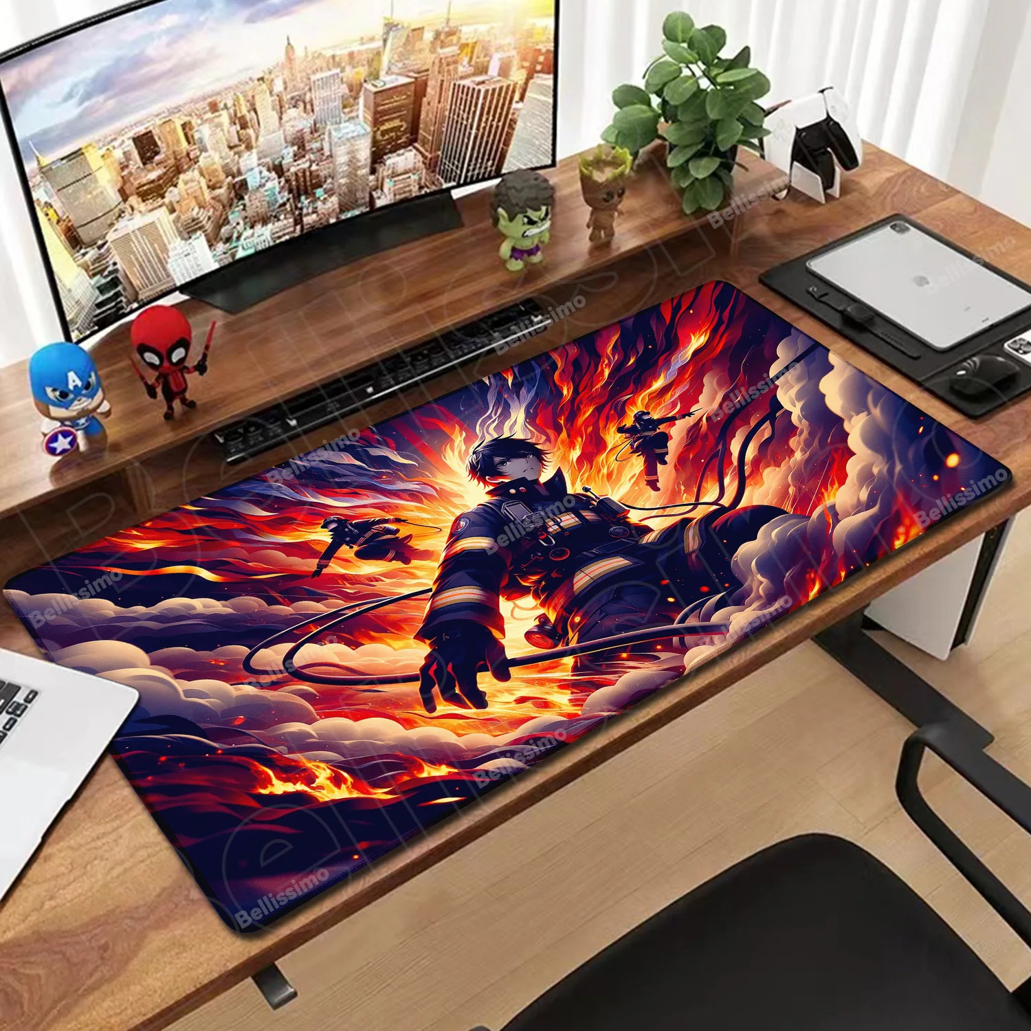 

Аниме Фигурка Fire Force Коврик для мыши Большой игровой коврик для мыши Ноутбук Компьютер Аксессуары для ПК Игровой плеер Подарок RUbber Клавиатура Настольный коврик