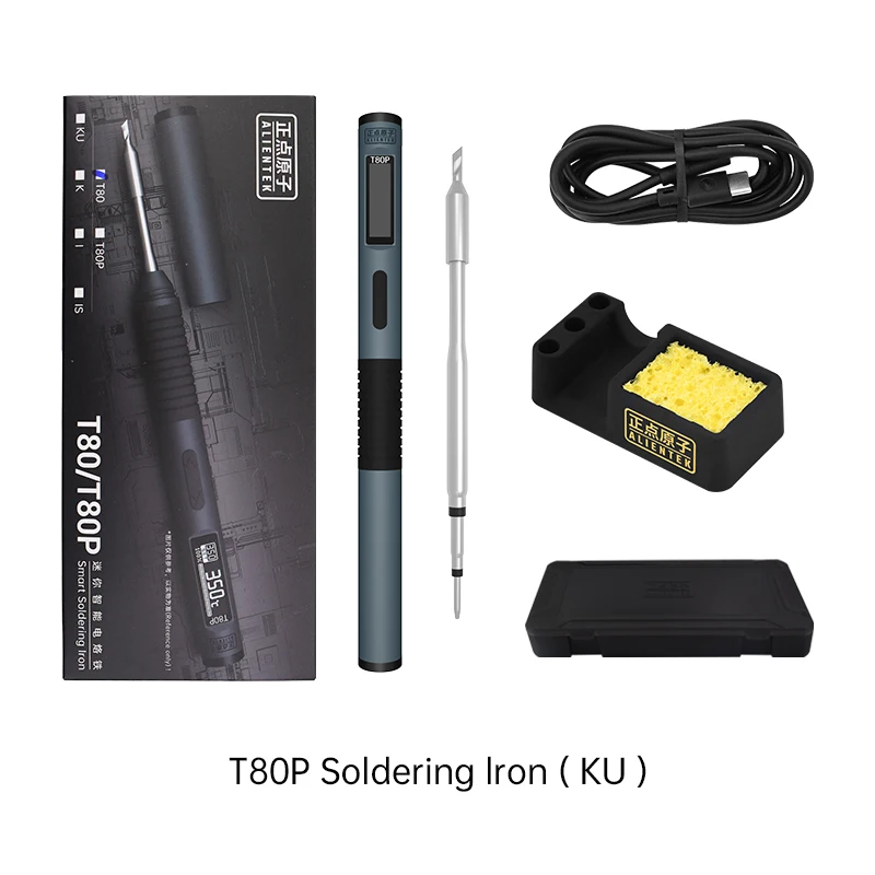 ALIENTEK T80 T80P Slimme Soldeerbout PD 65W QC Verstelbare Constante Temperatuur Draagbare Slimme Soldeerbout Kit C245 Gereedschap
