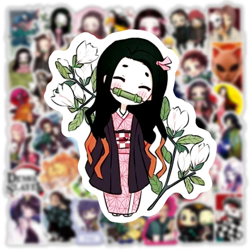 10/30/50pcs Cool Demon Slayer Stickers Cartoon Graffiti Decals Toy DIY Luggage Phone Stationery Classic Anime Sticker Decoration