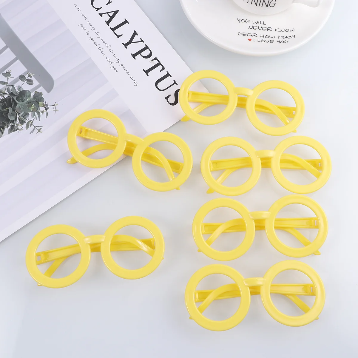 

12 Pcs Round Eyeglass Frame Glasses Spectacles Without Lens No Eyewear Dress up