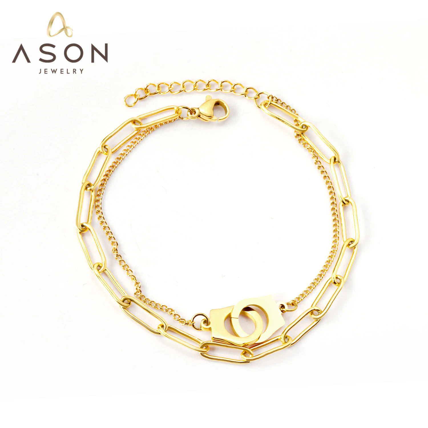 ASONSTEEL Vintage Stainless Steel Multi Layer Bracelet Bangle for Women Clasp Charm Gold Color Bangle Couple Fashion Jewelry