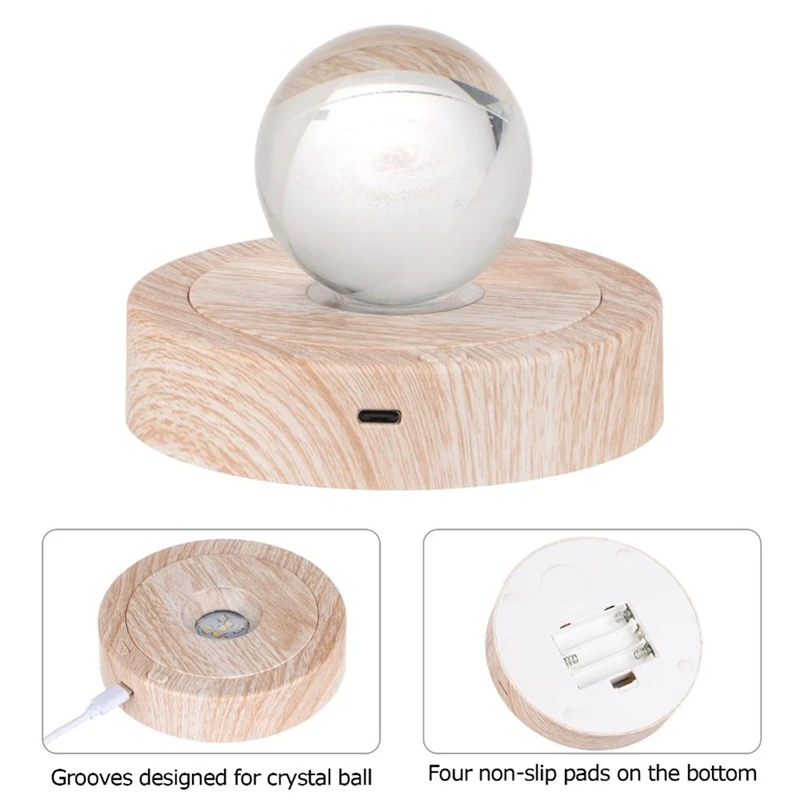 Round Stand Led Rotating Display Stand Base For Crystals Lighted Base 8 Light Modes Display Pedestals