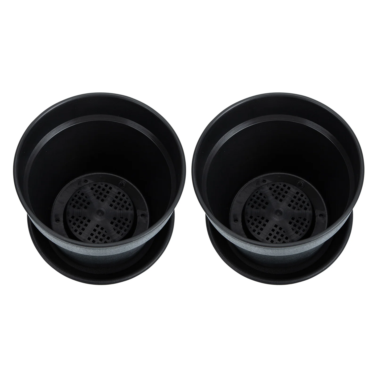 

2Sets Resin Flower Pots Durable PP Material Home Decorative Plant Containers with Multiple Drainage Holes for Gardens Balconies