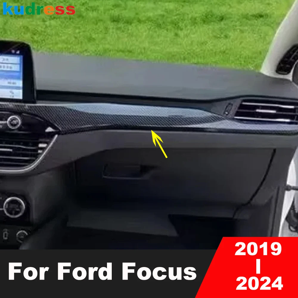 

Накладка на панель приборной панели центральной консоли автомобиля для Ford Focus 2019 2020 2021 2022 2023 2024, аксессуары для интерьера из углеродного волокна