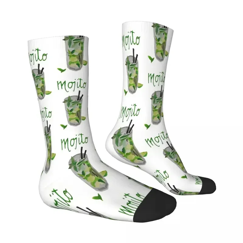 Y2K Mojito Cocktail Paintig Drink Socks Male Mens Women Summer Stockings Polyester