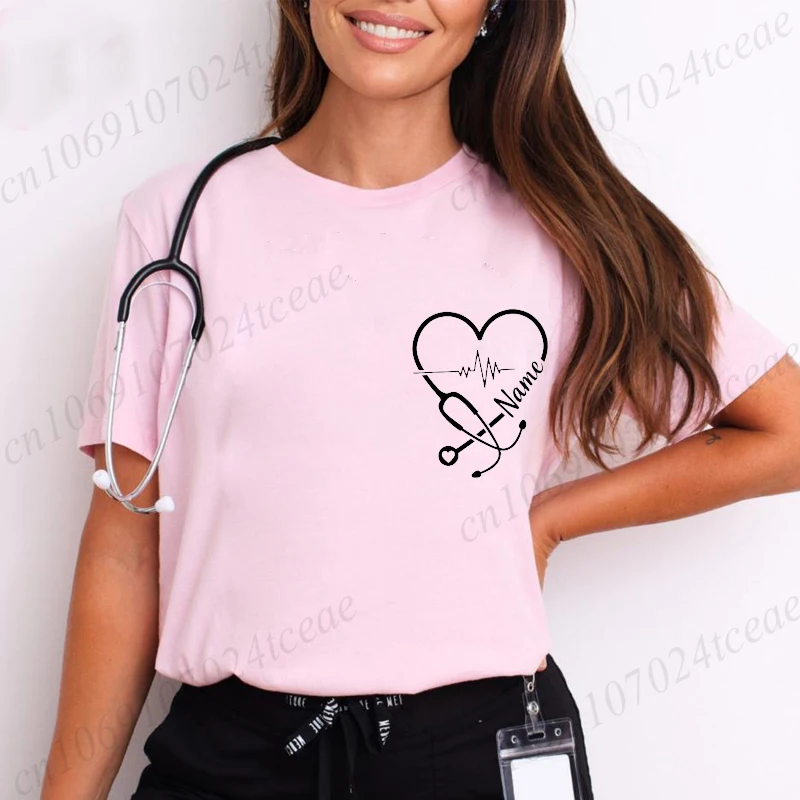 Custom Nurse Personalized Shirt,New Nurse Registered T-Shirts for Women Men Clothing,Name T-Shirts,summer Fashion Unisex Tees