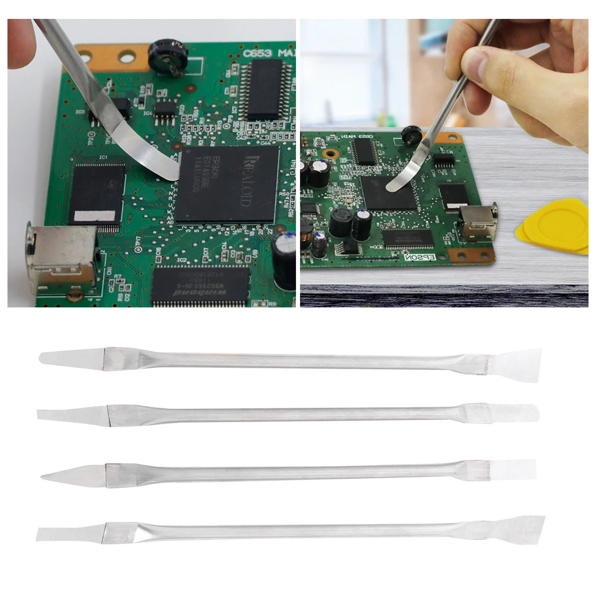 

5Pcs LCD Chip CPU Pry Tool Metal Spudger Set for Electronic Device Repair Mobile Phone Tablet Laptop Screen Opener Removal Tools